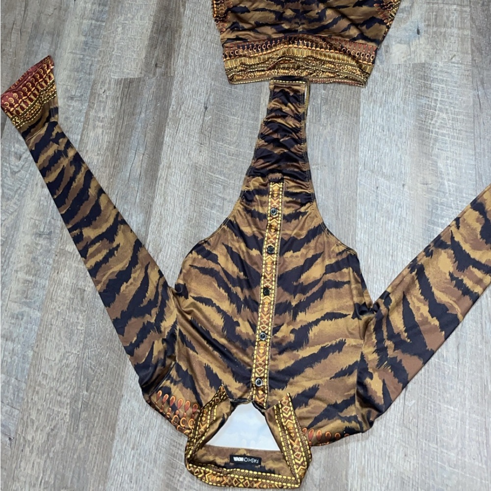 Fashion Nova Tiger Stripe Bodysuit